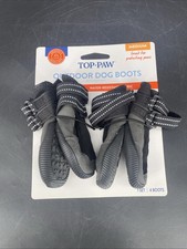 Top Paw Outdoor Dog Boots Shoes Small Water-Resistant Fabric Reflective Set 4