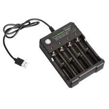 4-Slots USB Battery Charger Fits For Rechargeable Lithium Li-ion Batteries 3.7V