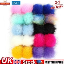 20PCS Fluffy Faux Fox Fur Fur Pom Poms Ball For DIY Hat Bags Christmas Decor UK
