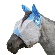 CASHEL Crusader Durable Protective Horse Fly Mask with Ears, Blue (CFMHSE-BL)