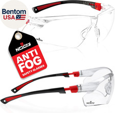 Clear Safety Glasses for Men and Women with Anti-Fog and Scratch Resistant Wrap