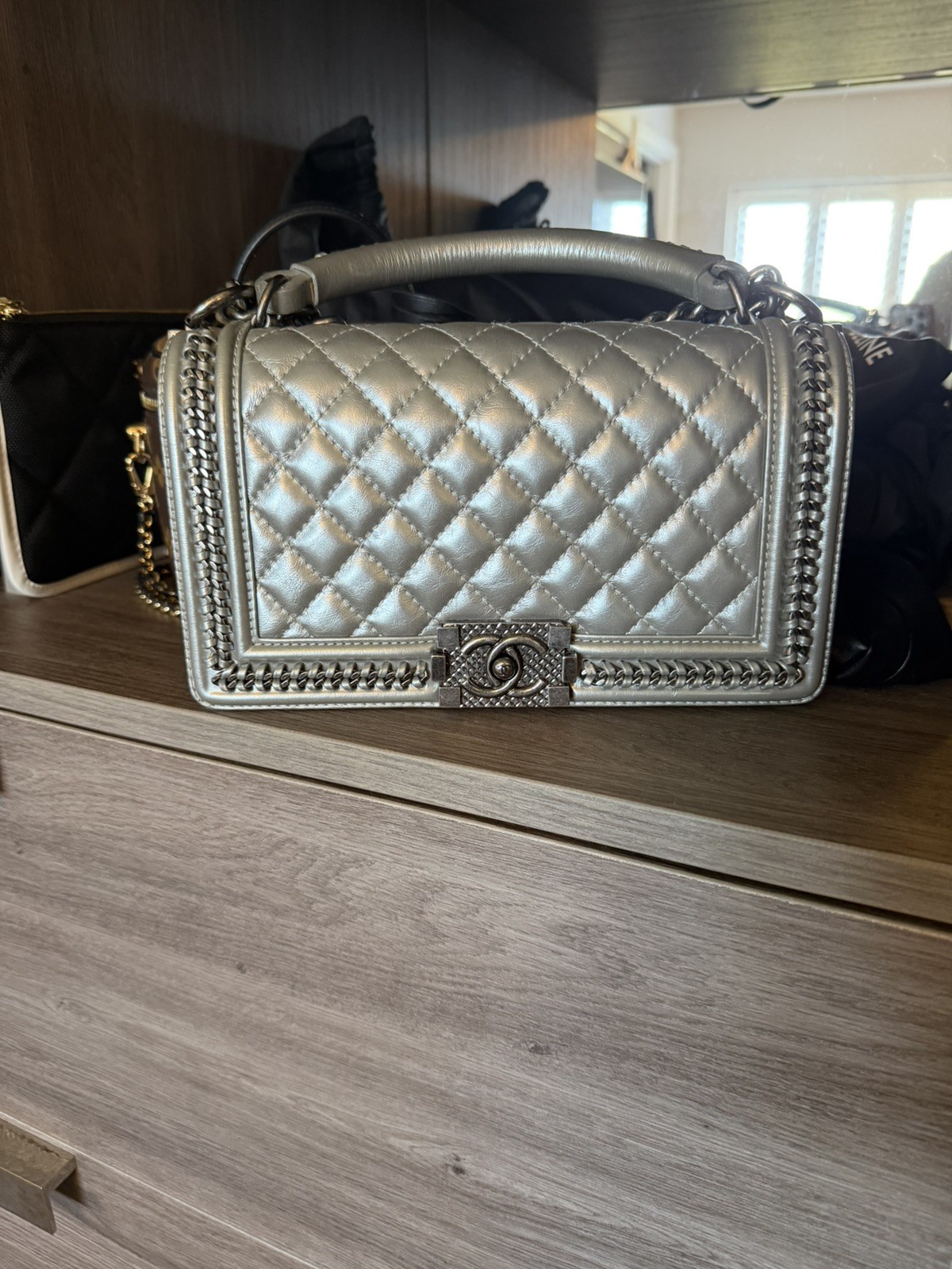 Chanel Boy Bag - Medium Rare Metallic Silver