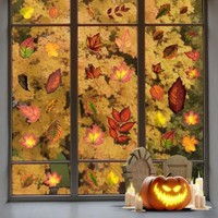 Fensterbilder Herbst 9 StüCk Selbstklebend Deko Aufkleber Ahornblatt