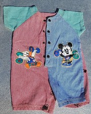 Vintage Mickey  Co. Baby Mickey Donald Romper Vintage Blue Red Green Size 12M