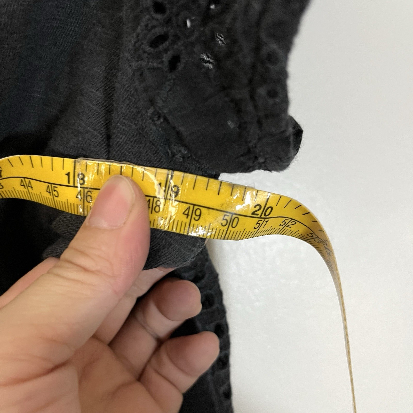 Sundance Patchwork Eyelet Embroidered Top Black B… - image 7