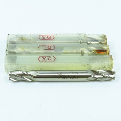 YG-1 12305 3/8'' 4 Flute Square Double End Mill 3/8'' Shank Lot of 3