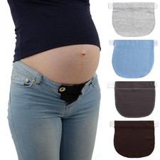 Maternity Waistband Elastic Extender Soft Pants Belt Extension Buckle Button Len