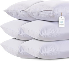 King Pillow Covers with Zipper 6 Pack - 20 X 36 Ultra-Soft, Cozy and Noiseless K