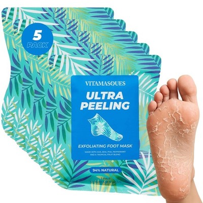 Vitamasques Foot Peeling Mask - 5 Pairs Professional Korean Exfoliating Foot... 