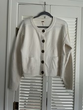 Free People Women's Luna Cream Cardigan Size Medium Chunky Buttons Wool Blend