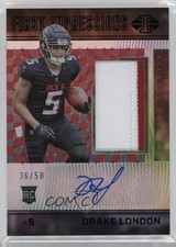 2022 Illusions First Impressions Memorabilia Black /50 Drake London Auto 13u1