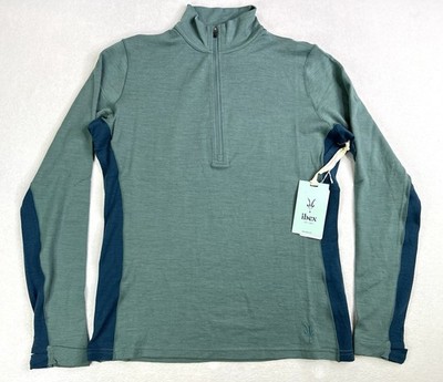 Ibex Woolies 250 1/4 Zip Merino Wool Pullover Sitka Oceanic Womens Large New