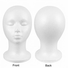 Faceless Wig Styling Mannequin Head Styrofoam Hair Display Stand Salon White