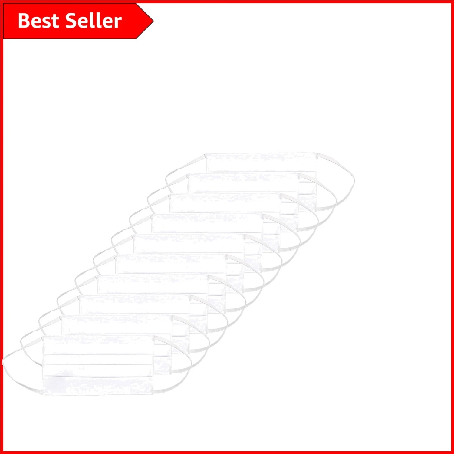Luxury Pleated Face Mask 10-Pack - Soft Cotton, Reusable & Machine Washable