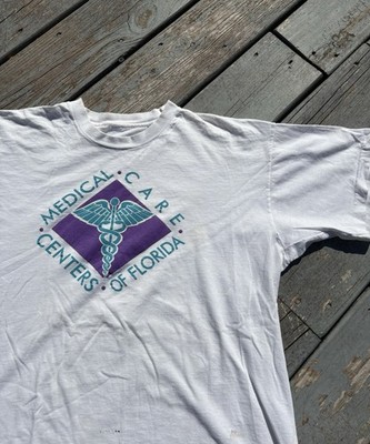 Vintage Medical Care Centers Of Florida Nurse Hospital Tee Shirt Mens Large