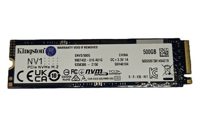 Kingston NV1 500GB PCIe NVMe M.2 Internal SSD (SNVS/500G)