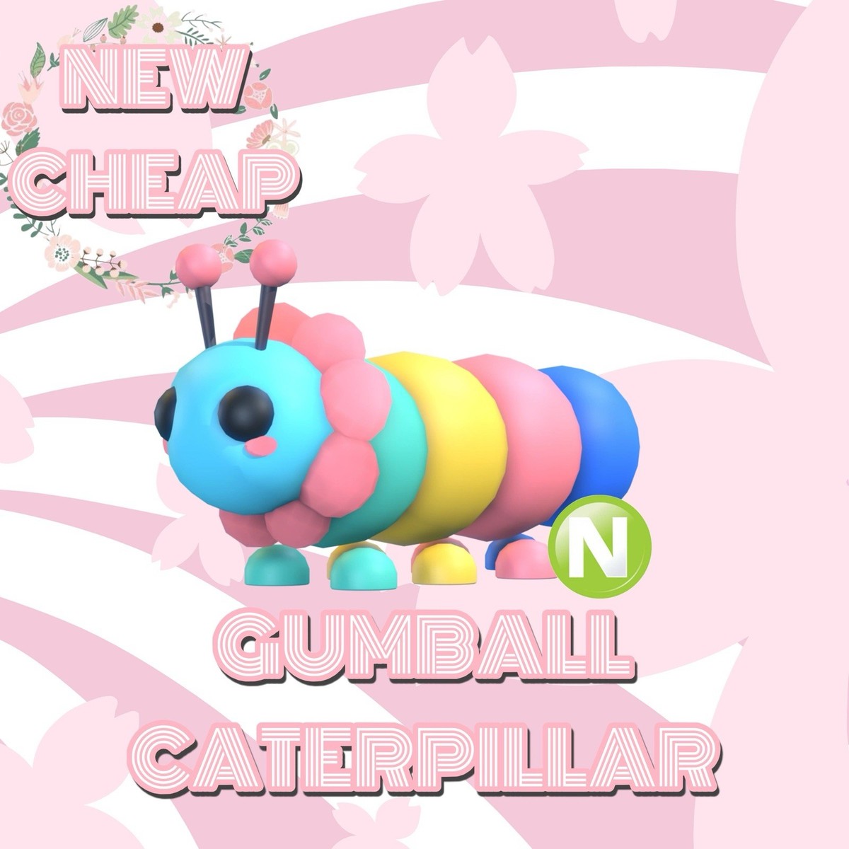 Neon Gumball Caterpillar Collectible Toy Video Game 