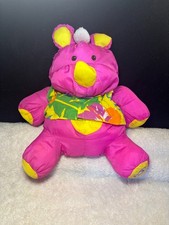 Vintage Fisher Price Puffalump Large Plush Wild Hawaiian Pink Rhino