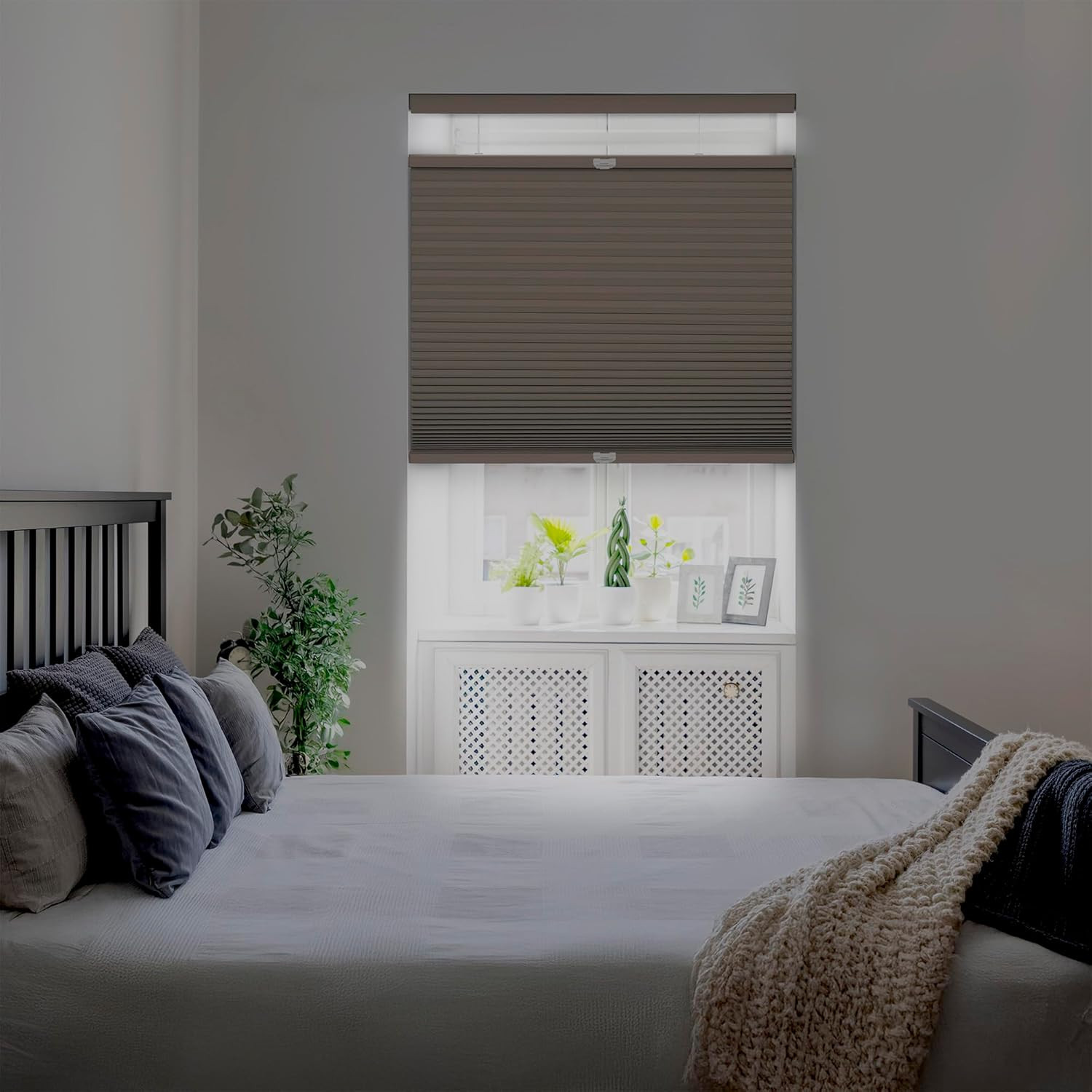Cordless 1.5" Blackout Cellular Shade, Top Down Bottom Up, L