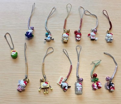 Japanese Sanrio Hello Kitty Local Charm Strap Keychain Set of 12