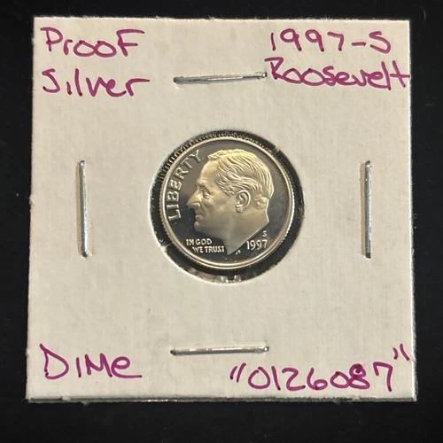 1997 S Roosevelt Silver Dime Proof 10c “0126087”