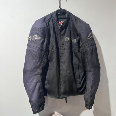 Alpinestars Black Motorcycle Riding Jacket (Size L)   Broken Zipper / Distressed