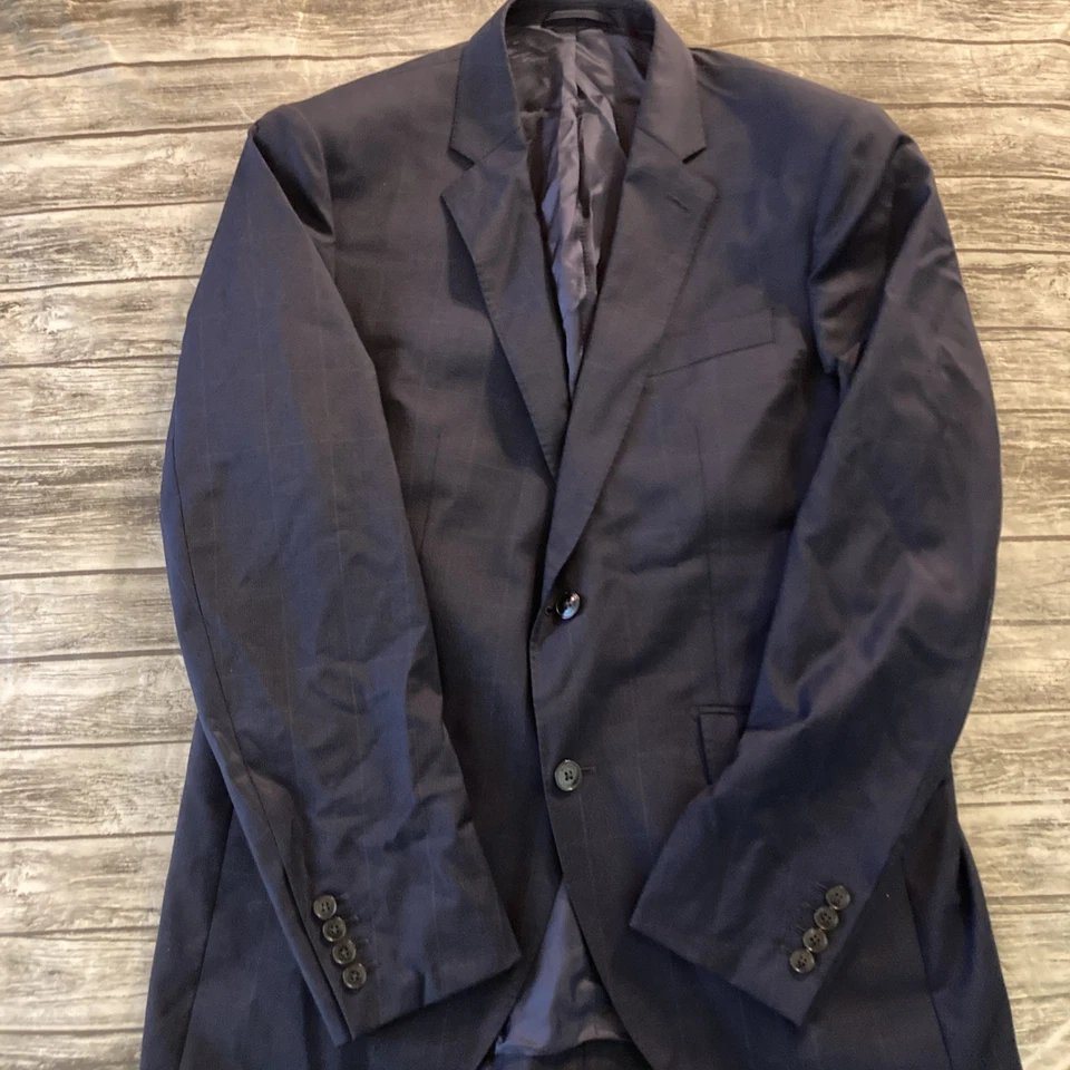 Hackett London Men's Navy Plaid Wool Blazer 42L/52L NWOT - Image 4 of 4