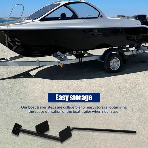 Dual Step Boat Trailer Steps for The Tongue With Handle,Universal Fit Bass Boat- - Bild 8 von 9