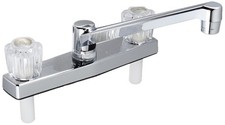 Modern Deck Mount Kitchen Faucet Chrome Finish Washerless Cartridge 1.8 GPM
