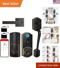 Front Door Lock Set Keyless Entry, Smart Door Lock with Handle, Fingerprint K...