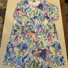 NWT Shana Dress / Tunic Women’s XL Multicolor Floral Boho Art to Wear Lagenlook