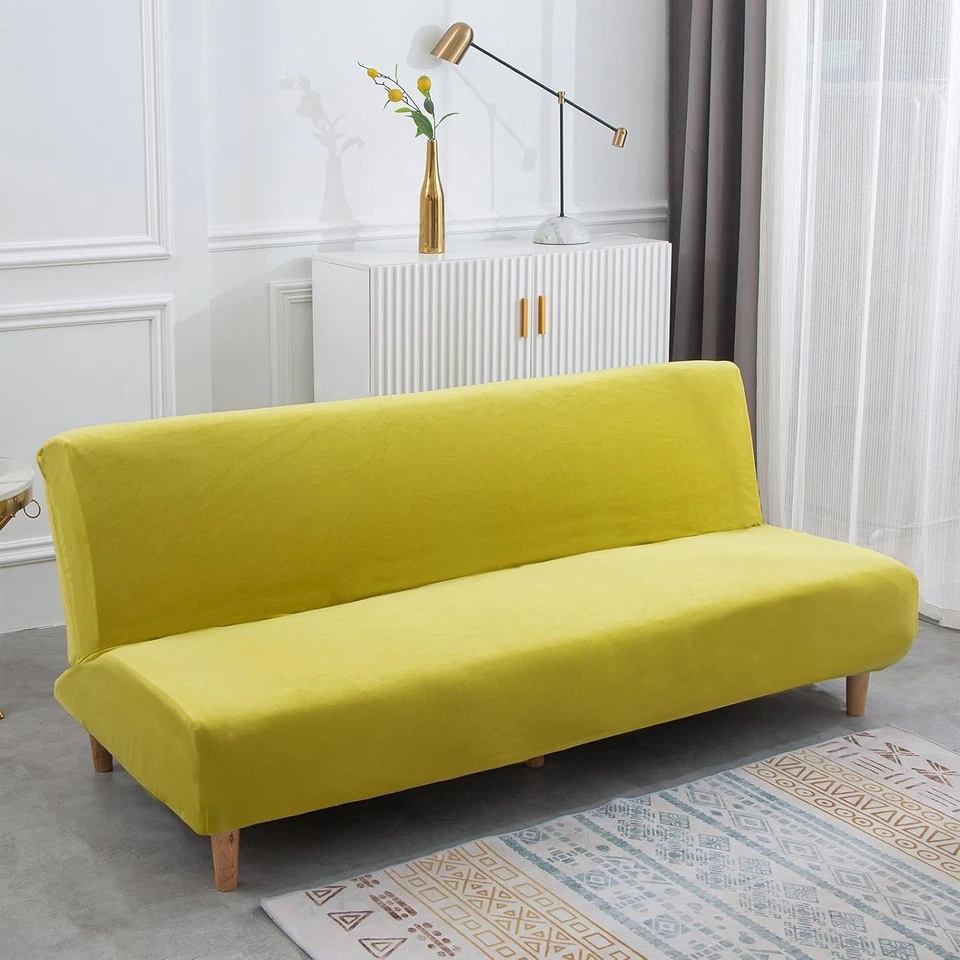 Elegante funda elástica elástica de futón para sofás sin brazos - Elegante decoración del hogar Foto 4 de 4