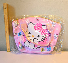 Hello Kitty Pink Wristlet Zip Pouch w/ Wrist Strap, Zipper Closure 10in x 7in