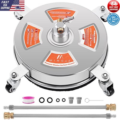 #ad 14quot; Surface Cleaner Attachment 2 Wand 4000 PSI Efficient Cleaning Durable Steel $71.24