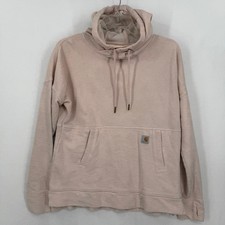 Carhartt Relaxed Fit Pink Pullover Newberry Hoodie Cowl Neck Thumbholes S