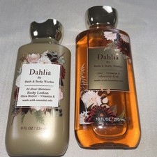 Dahlia Shower Gel and Body Cream Lotion 2pc 8,10 Oz Set Bath Body Works NEW