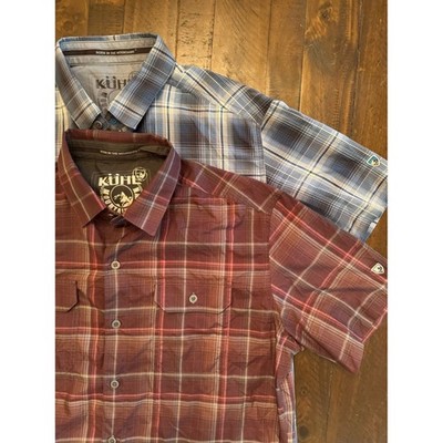 Kuhl Mens Response Button Down Plaid Shirts Set of 2 Sz S Short Sleeve Outdoors