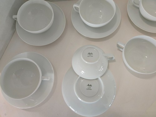 Vintage Melitta Weiß Kaffeetassen und Untertassen Made in Germany - Bild 2 von 6