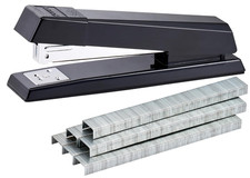 Stapler with 1250 Staples, Office Stapler, 25 Sheet Capacity, Non-Slip, Black