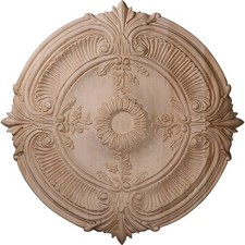 Ekena Millwork 24"OD x 2 1/4"P Carved Acanthus Leaf Ceiling Medallion, Cherry