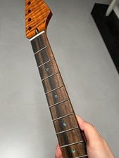 AAAAA Ebony Jumbo Stainless steel 22fret Roasted flame maple Guitar Neck 12in