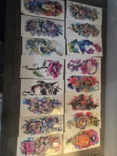 Duże wielokolorowe tymczasowe tatuaże kwiatowe zwierzę ptak motyl wzory zegarków