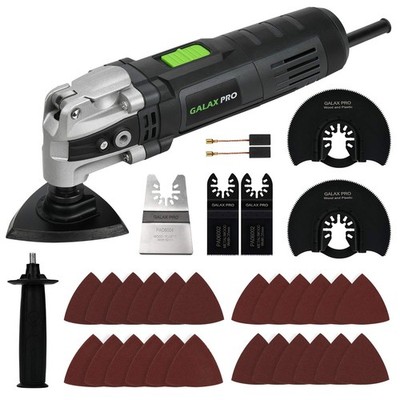 Multitool Oscilante 3.5A Con 6 Velocidades Y 30 Accesorios Para Lijado