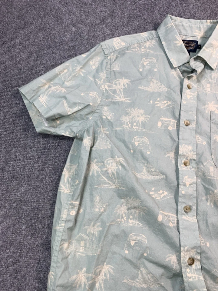 Pendleton Shirt Mens Small Green Floral Short Sleeve Button Up Casual Beach - Image 4 of 4