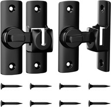 2pk Flip Door Latch 90/180 Degree Black