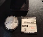 Highland Mint, Limited Edition, Joe Montana 1 Tr. Oz. .999 Silver Round.