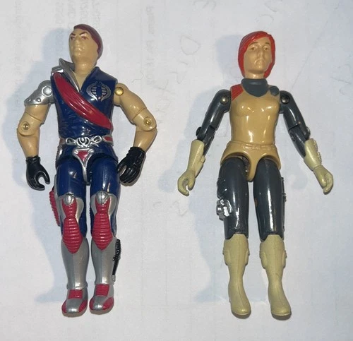 Lot Vintage 1983 Gi Joe ARAH Scarlett w/Cross Bow & Joe Cobra Xamot V1 Crimson