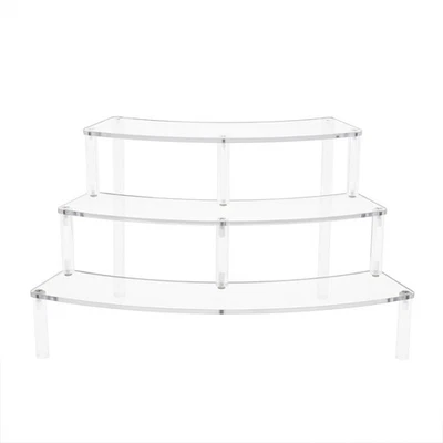 VECTORSOUL001 UK Acrylic Riser 3-Tier Arc Display Shelf Self-Install for Figures Jewelry Toys