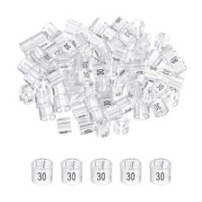 Clothes Hanger Marker Colored Hanger Sizer Number 30, Trasnsparent 100 Pcs