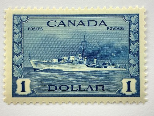 1942 Canada Stamp 1 Dollar #262 Tribal Class Destroyer Royal Canadian Navy FF500 - Picture 1 of 7